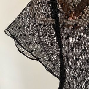 Black Mesh Bodysuit | Lettuce Hemmed Sleeve | Size Medium | F21